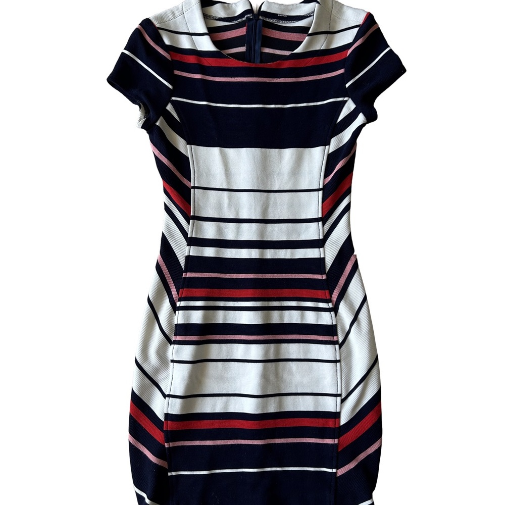 Three dots bodycon striped dress